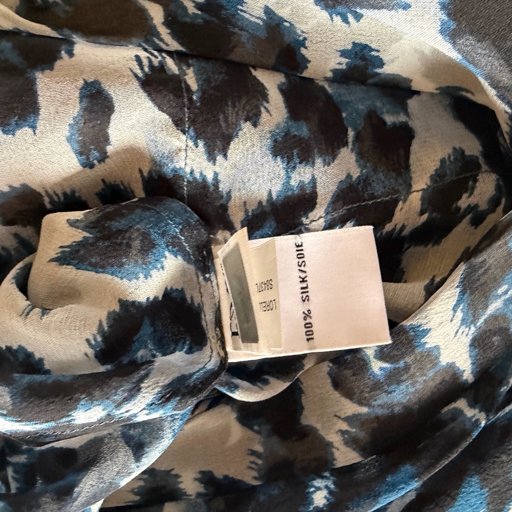 Vintage DV Sheer Leopard Print Blouse in Black and Blue - Picture 5 of 5